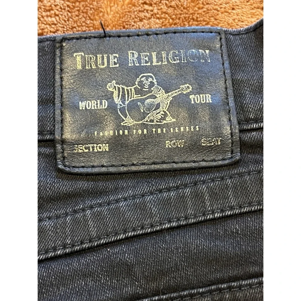 True Religion Men's Black Jeans Size‎ 33 Rocco Relaxed Skinny Style